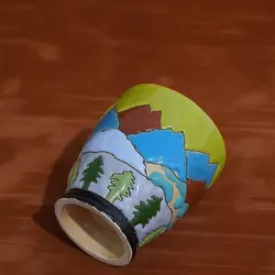 لیوان میناکاری با طرح طبیعت|M030