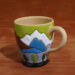 لیوان میناکاری با طرح طبیعت|M030