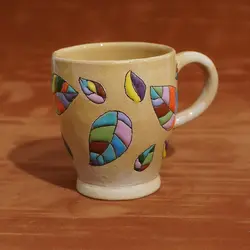 لیوان سفالی میناکاری شده|M032