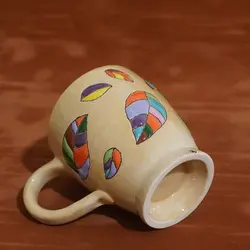 لیوان سفالی میناکاری شده|M032