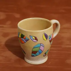 لیوان سفالی میناکاری شده|M032