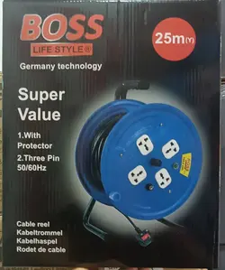 سیم سیار قرقره ای 25 متری باس