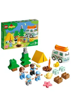 DUPLO Town Family Caravan Adventure 10946 – مجموعه ساختمانی خلاقانه اسباب بازی با موضوع کمپینگ (30 قطعه) لگو     LEGO RS-L-10946