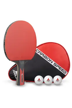 راکت تنیس روی میز/پینگ پونگ با سرعت کربن تایید Ittf + 3 توپ + ست کیس     جولا – Joola 54193