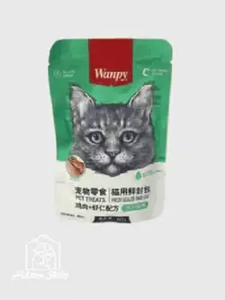 پوچ گربه ونپی با طعم مرغ و میگو وزن 80gr
