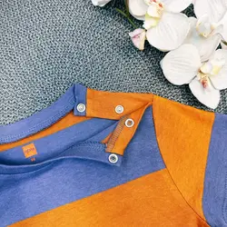 تيشرت آبي قهوه اي هما