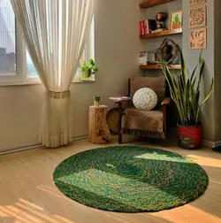 گلیم گرد سبز