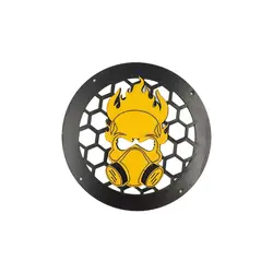 قاب میدرنج چوبی طرح جمجمه با ماسک شیمیایی 8 اینچ رسا