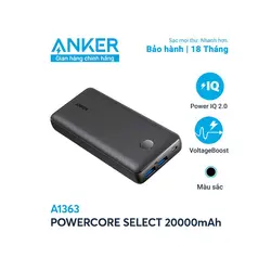 پاوربانک انکر مدل A1363 ظرفیت 20000 میلی آمپر ساعت