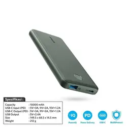 پاوربانک انکر مدل PowerCore III Sense 10k ظرفیت 10000 میلی آمپر ساعت