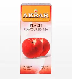 چای سیاه با طعم هلو اکبر (کیسه ای 20 عددی)