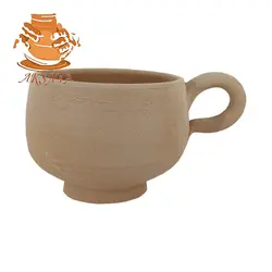 ست فنجان و نعلبکی سفالی خام