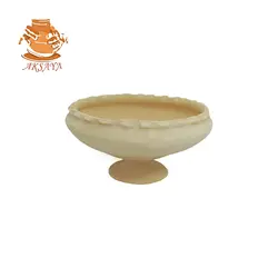 جاسبزه سفالی پایه دار مدل لبچین قطر 20 سانتی متر