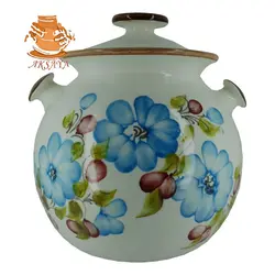 ظرف دیزی سفالی طرح شکوفه مدل ۶ نفره