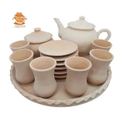 سرویس چای خوری سفالی مدل شاه عباسی 17 پارچه