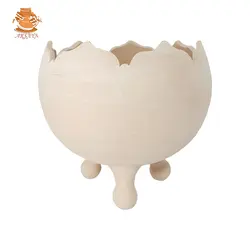 آجیل خوری سفالی خام مدل فندقی سایز متوسط