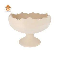 میوه خوری سفالی خام مدل کمانی سایز متوسط