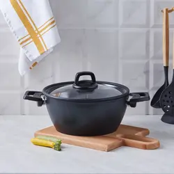 ماهیتابه دربدار 24 سانتی مشکی الماس کاراجا کد 153.03.08.2929