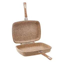 ماهیتابه دوطرفه 34 سانتی بیوگرانیت نقره ای کاراجا کد 153.03.08.1716