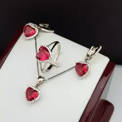 نیم ست طرح قلب اتمی یاقوت HW111