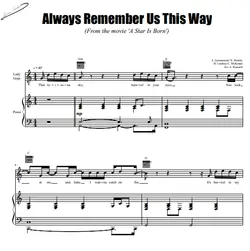 کتاب نت پیانو فیلم A Star is Born