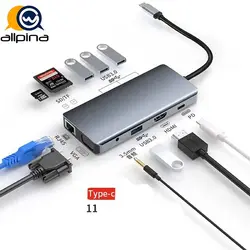 هاب Gopala model 11 in1-port HDMI 4K PD100W USB3.0 usb hub