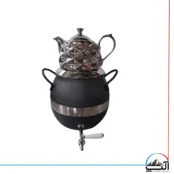 کتری قوری استیل رنگی استاتیک ست کروم کد 1