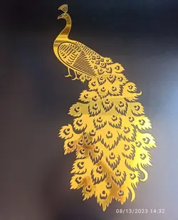 آینه دکوری آماتیس طرح طاووس هندی