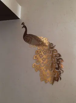 آینه دکوری آماتیس طرح طاووس هندی