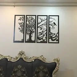 تابلو چوبی طرح شعر بر درخت زنده بی برگی چه غم