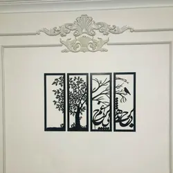 تابلو چوبی طرح شعر بر درخت زنده بی برگی چه غم