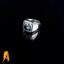انگشتر تمام دستساز مردانه نقره موزانایت(الماس روسی) کد۶۱۴۵