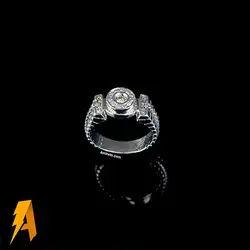 انگشتر دستساز نقره الماس معدنی افریقایی کد ۵۴۹۱