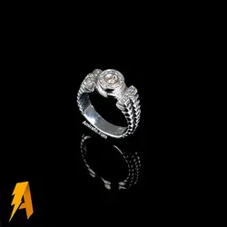 انگشتر دستساز نقره الماس معدنی افریقایی کد ۵۴۹۱