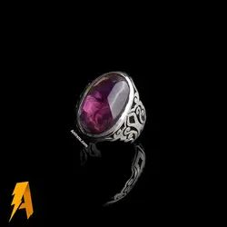 انگشتر دستساز نقره امیتیست معدنی افریقایی کد ۹۵۱۵