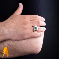 انگشتر دستساز نقره زمرد زامبیا معدنی کد ۶۷۲۸