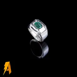 انگشتر دستساز نقره زمرد زامبیا معدنی کد ۶۷۲۸