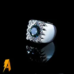 انگشتر دستساز نقره موزانایت مخراج الماس طبیعی افریقایی کد ۲۹۳۷