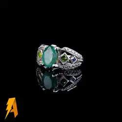 انگشتر نقره مردانه طراحی فوق العاده زمرد زامبیا معدنی افریقایی کد ۳۱۵۱