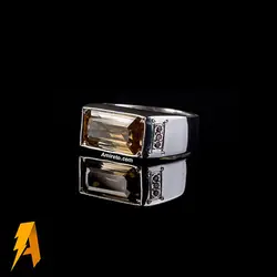 انگشتر نقره موزانایت (الماس روسی) مخراج الماس معدنی افریقایی کد ۵۶۸۱