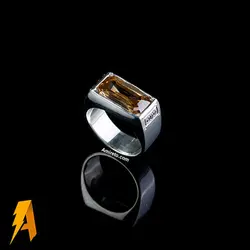 انگشتر نقره موزانایت (الماس روسی) مخراج الماس معدنی افریقایی کد ۵۶۸۱