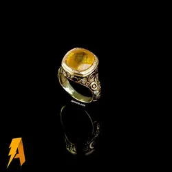 انگشتر نقره یاقوت زرد معدنی افریقایی کد ۷۲۸۹