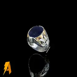 انگشتر نقره یاقوت کبود معدنی افریقایی مخراج الماس معدنی کد ۸۱۶۸