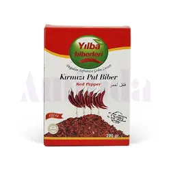 فلفل قرمز ترکیه‌ای پول بیبر ییلبا بسته 200 گرم Yilba biberleri Kırmızı Pul Biber Red Pepper 200 gr