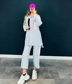 ست مانتو و شلوار مکرومه کد 50321