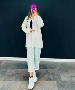 ست مانتو و شلوار مکرومه کد 50321