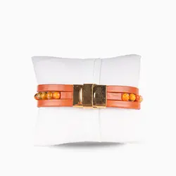 دستبند چرم طبیعی مدل آناویز