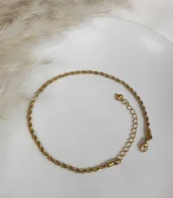 پابند زنانه استیل طرح طنابی