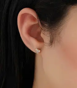 گوشواره زنانه میخی قلب برند ysx