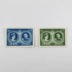 تمبر عروسی محمدرضا شاه و فرح دیبا 1339 – سری 2 عدد